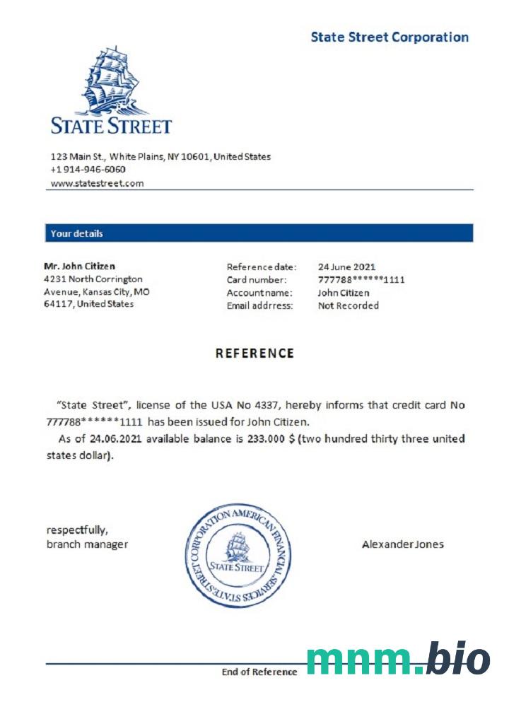 Przykład odniesienia do ulicy stanowej USA w formatach Word i PDF